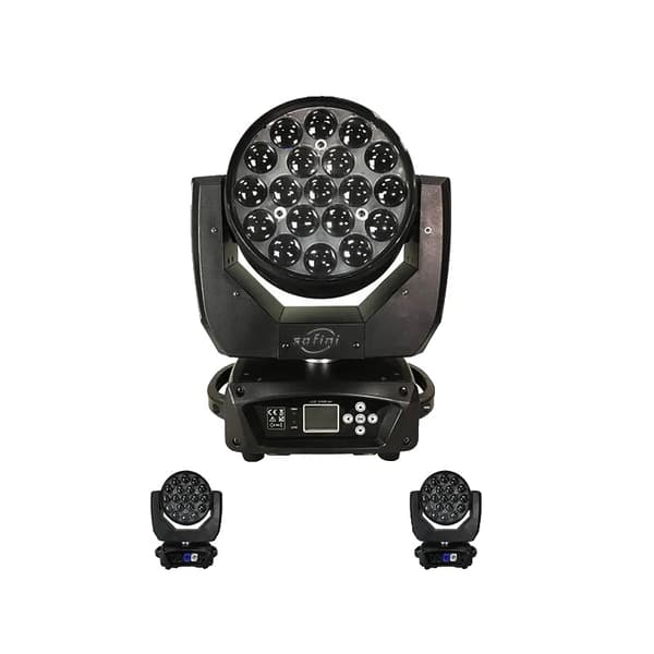 Hybrid Moving Head LED Lys, 280W Effekt, 19x15W RGBW LED,2 STK