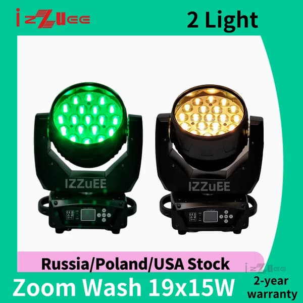 LED Wash Zoom Lys, 300W Effekt, 100.000 timers Levetid,2 Lys
