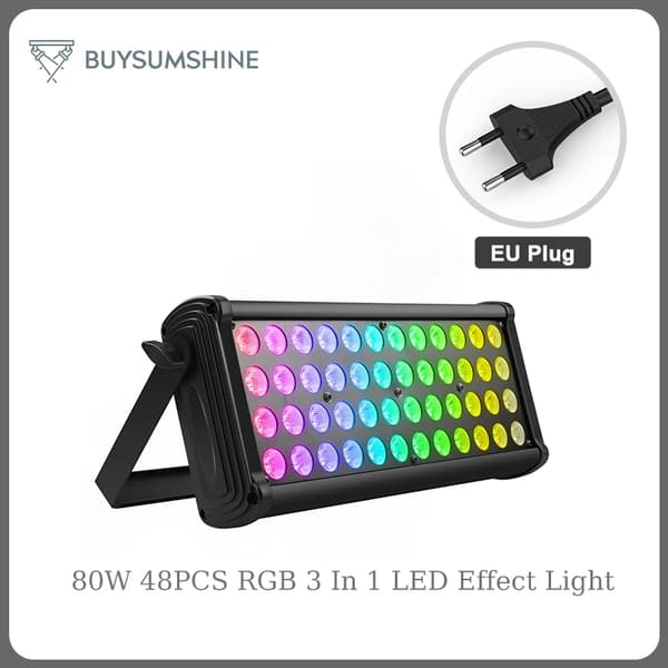 LED Scenljus, 80W RGB Effekt, Dynamisk Belysning med DMX-kontroll,EU-kontakt