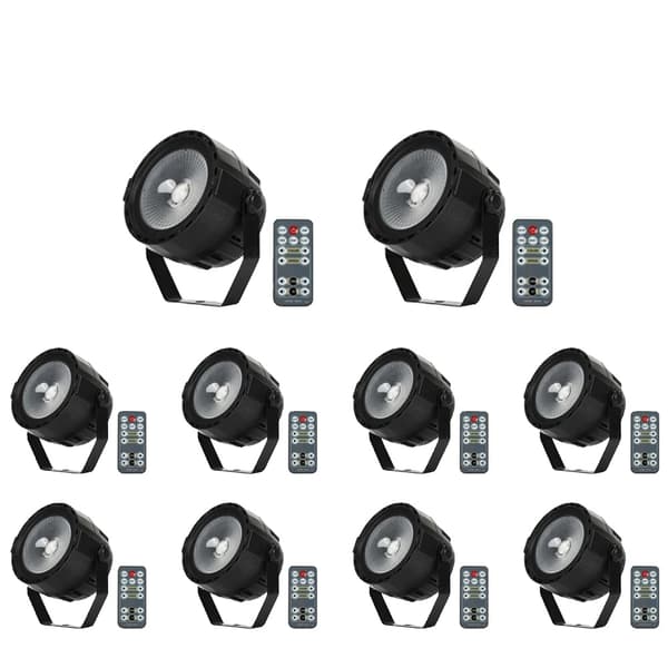 LED Par-belysning, Kompakt Design, Fjernbetjeningsfunktionalitet,10STK, EU-stik