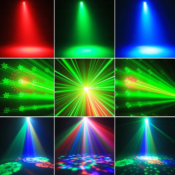 RGB LED -vaihelamppu projektori, 40W teho, 5-in-1 efektit, ääniohjattu,EU-pistoke