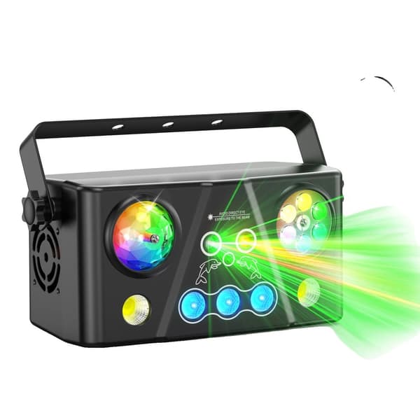 RGB LED -vaihelamppu projektori, 40W teho, 5-in-1 efektit, ääniohjattu,EU-pistoke