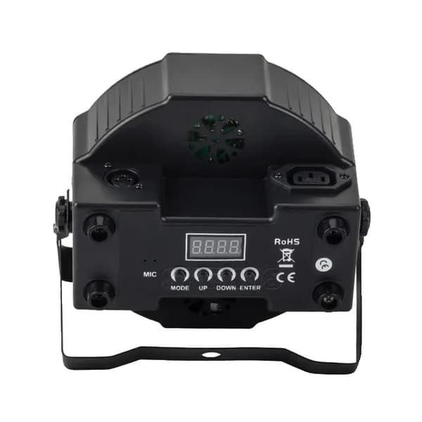 LED Par Lys, RGBW Farveblanding, DMX Kontroller, 7X18W RGBWA-UV sort, EU-stik