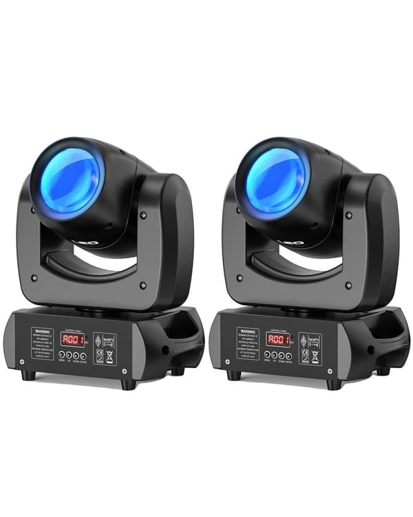 Rörliga Huvudscenljus, 100W Effekt, 12 DMX Kontrollkanaler,EU-kontakt, 2ST