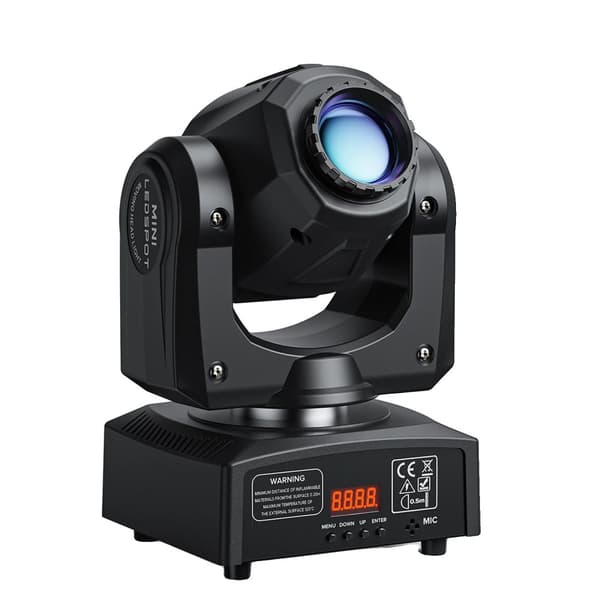 Somspot Gobos Moving Head Light, 30W LED, DMX-styring, 7 mønstre, RGBW-effekter,EU Stik, 1 stk