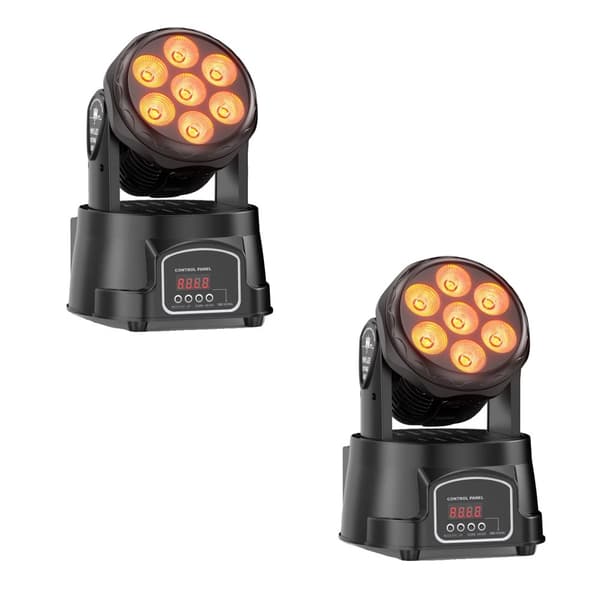 Bevægelseshoved LED-lys, 105W effekt, 16,7 millioner farvemuligheder,2STK, EU-stik