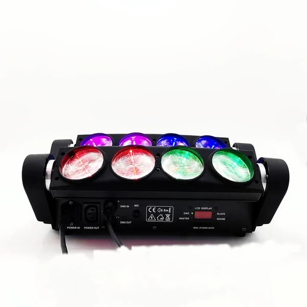 Scenebelysning DMX-lys, 8X15W RGBW, Variabel Strobe-effekter,EU Stik, 1 stykke karton