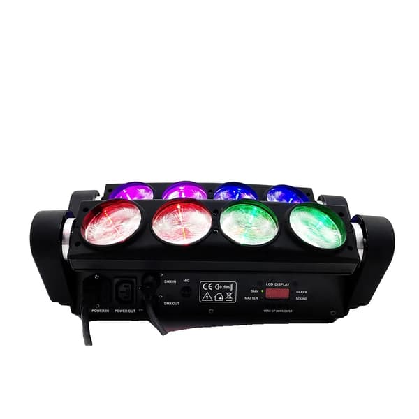 Scenebelysning DMX-lys, 8X15W RGBW, Variabel Strobe-effekter,EU Stik, 1 stykke karton