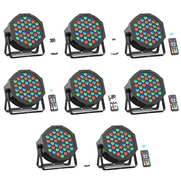 RGB Par Lygter, Flere Kontrolmuligheder, Energi Effektivt Design,EU-stik, 8STK