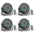 Miniatyrbillede 2 af 2: RGB Par Lygter, Flere Kontrolmuligheder, Energi Effektivt Design,4STK, EU-stik