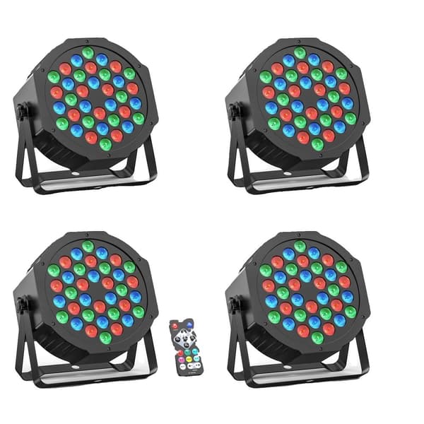 RGB Par Lygter, Flere Kontrolmuligheder, Energi Effektivt Design,4STK, EU-stik