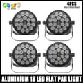 Miniatyrbillede 2 af 2: Flad Par LED Lys, 180W Effekt, DMX Kontrol, Justerbare Strålevinkler,4 Lygter, 5i1