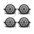 Miniatyrbillede 1 af 2: Flad Par LED Lys, 180W Effekt, DMX Kontrol, Justerbare Strålevinkler,4 Lygter, 5i1