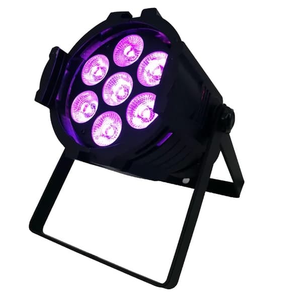 LED Par Lys, 7x18W RGBWA + UV, Professionelt Scenebelysning, LED Aluminium 7x18W, EU-stik