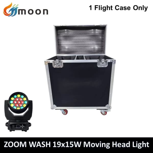 Rörlig huvudlampa, 19x15W RGBW LED-lampor, 540° horisontell skanning,Endast Flightcase