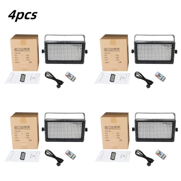 60W LED Scene Light, Trådløs Kontrol, DMX RGB Belysningseffekter,EU Stik, 4 stk