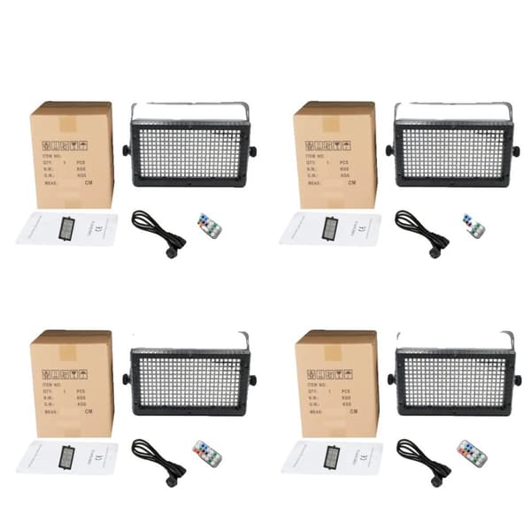 60W LED Scene Light, Trådløs Kontrol, DMX RGB Belysningseffekter,EU Stik, 4 stk