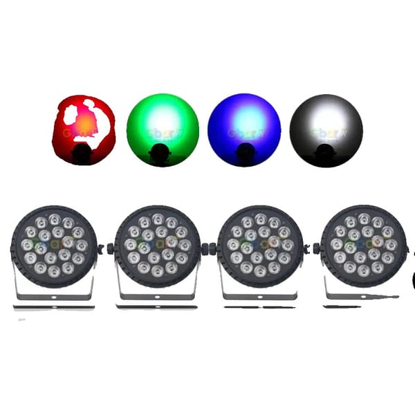 LED Par Lys, RGBW/RGBWA/RGBWA UV Muligheder, Justerbar Blinkfrekvens,RGBWA 5i1, 4Lys
