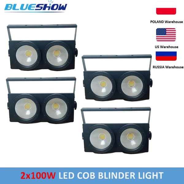 COB Blinder Lys, 250W Effekt, DMX Kontrolmuligheder,4 Lygter