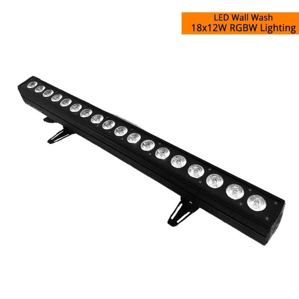 LED Væg Vask Lys, Gratis Forsendelse, RGBWA-UV Teknologi, LED 18x18W Sort, EU-stik