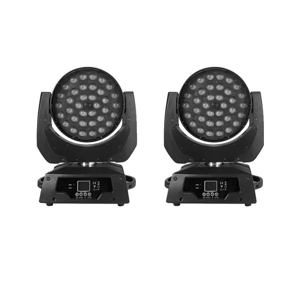 Rörlig huvudlampa, 36x12W RGBW4in1, justerbar panorering/tilt,4i1 RGBW, 2ljus(svart)
