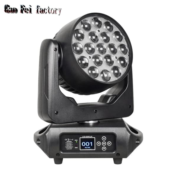 Bevægelseshovedlys, 19X15W RGBW LED'er, 540° panorering & 200° hældning,EU-stik, Lyre19x15W-C