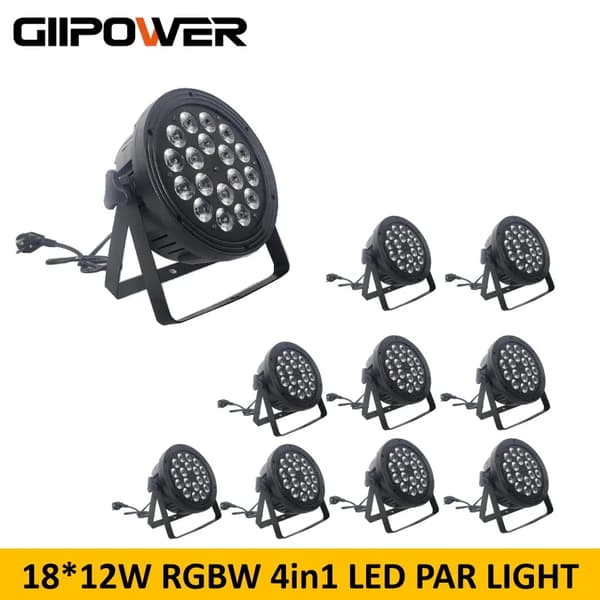 LED Scene Lys, DMX512 Kontrol, 18x12W RGBW,10 Lygter