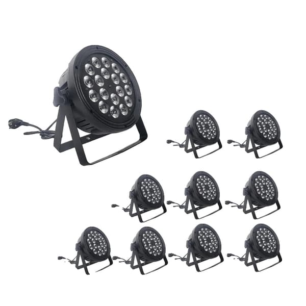 LED Scene Lys, DMX512 Kontrol, 18x12W RGBW,10 Lygter