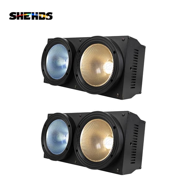 SHEHDS 200W Scenbelysning, Dubbla COB-LED, DMX-styrning, Lång Livslängd,2 st 200w, EU-kontakt