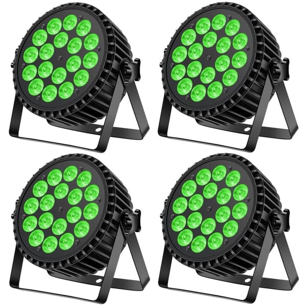 200W RGBW LED Par Lys, Stemme Kontrol, DMX Scene Effekt,Sort