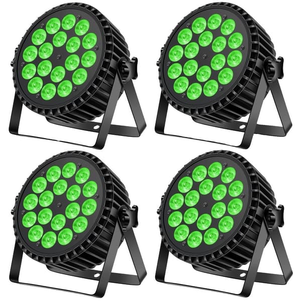 200W RGBW LED Par Lys, Stemme Kontrol, DMX Scene Effekt,Sort