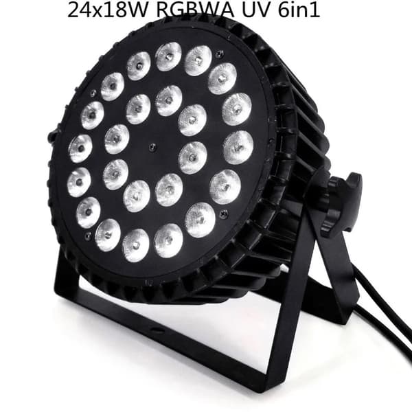 Scenelyslys, RGBWA UV 6i1, DMX kontrol, 24X18W RGBWAUV