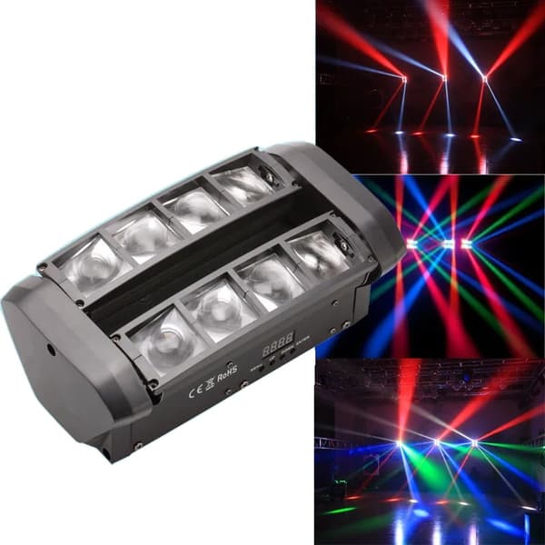 RGBW Mini LED Spindellampa, 80W Effekt, DMX Kontroll, Professionellt Scenbruk