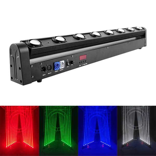 LED Scene Belysning, 8x12W RGBW, DMX512 Kontrol,sort, EU-stik