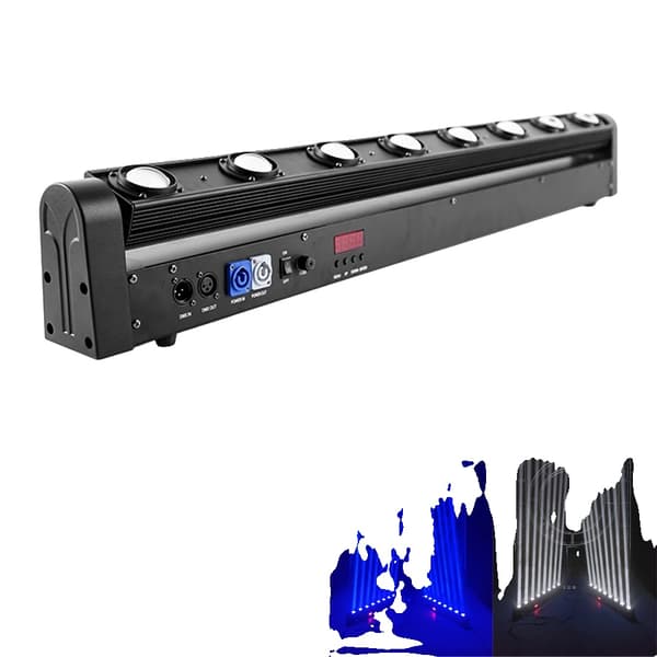 LED Scene Belysning, 8x12W RGBW, DMX512 Kontrol,sort, EU-stik