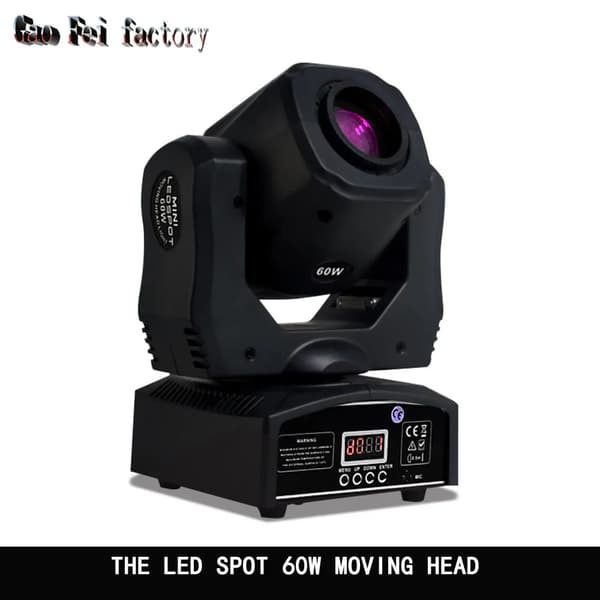 60W DMX Moving Head Spot Lys, 7 Farver, 540° Pan/180° Tilt,EU Stik, LED SPOT 60WLED SPOT 60W