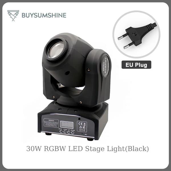 30W RGBW LED Beam Moving Head Lys, 8 Mønstre, DMX512 Kontrol,EU-stik