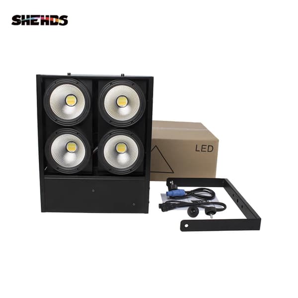 4x100W COB LED Blinder Ljus, Mångsidiga Belysningslägen, Lång Livslängd,Varm Kall Vit, EU-kontakt