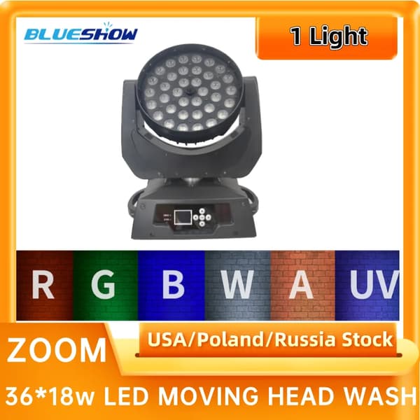 LED Moving Head Vaskelys, RGBWAUV 6i1, DMX Kontrol, Selvstændigt Design,RGBW 4i1, 1 Lys