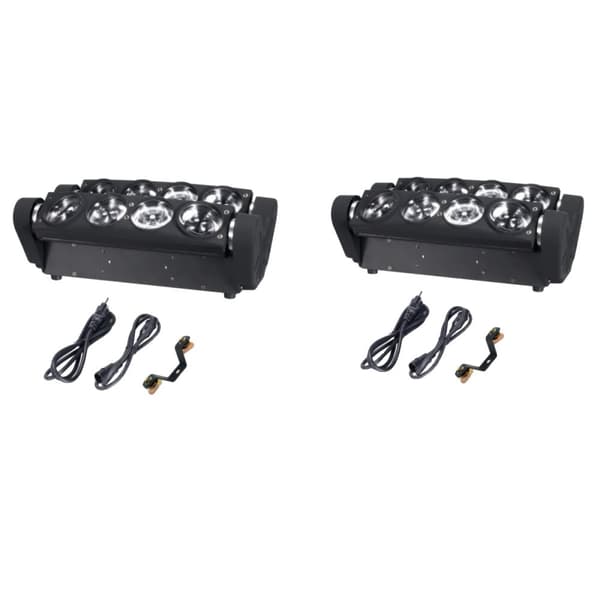 Scenebelysningseffekt, 8x15W RGBW LED-kilde, DMX-kontrolfunktioner,8x15W 2stk, EU-stik