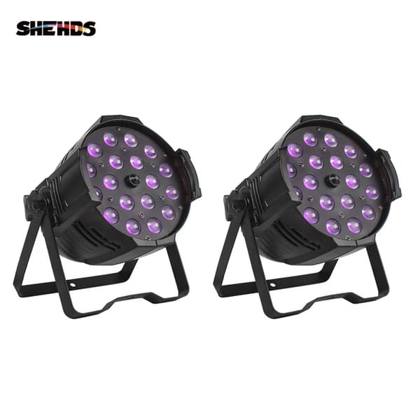 LED Zoom Par Lys, 18x18W RGBWAUV, DMX Kontrol, Lang Levetid,EU Stik, RGBW2 stk 18x18w Zoom RGBW