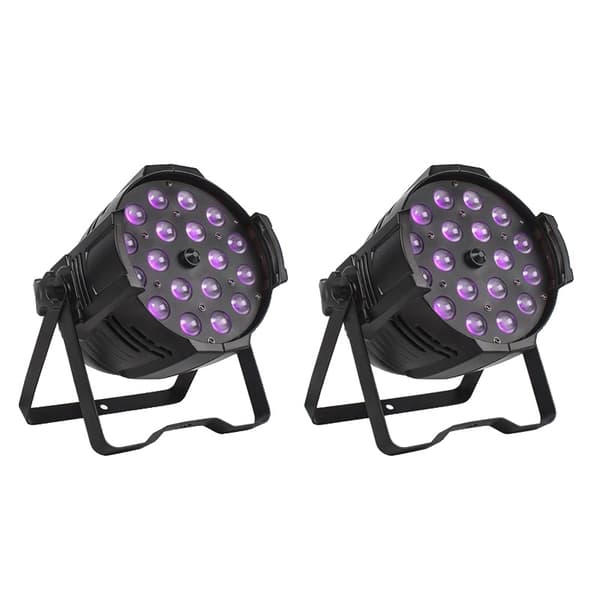 LED Zoom Par Lys, 18x18W RGBWAUV, DMX Kontrol, Lang Levetid,EU Stik, RGBW2 stk 18x18w Zoom RGBW