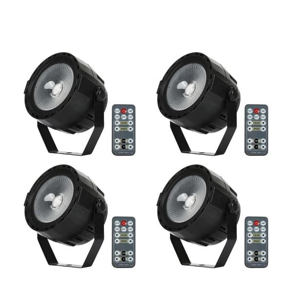 LED Par-belysning, Kompakt Design, Fjernbetjeningsfunktionalitet,4STK, EU-stik