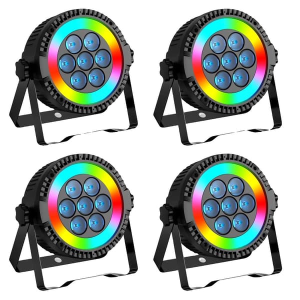 LED Scene Belysning, Høj Lysflux, Alsidige Kontrolmuligheder,ZQ01523-4Stk, EU-stik