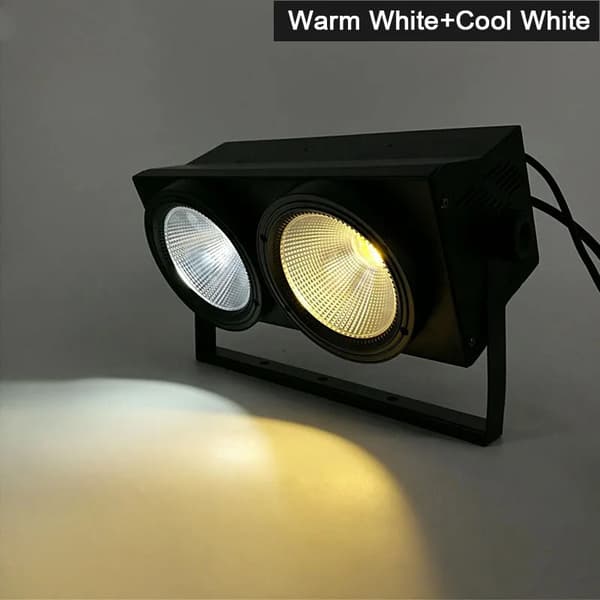 DMX Scene Belysning, 200W Effekt, Dual COB LED Kilde,EU-stik, Kold og varm hvid