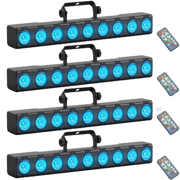 RGBW LED Vaskelys, 9 stk. 4W Lyskilde, Flere Kontrolmuligheder,4STK, EU-stik