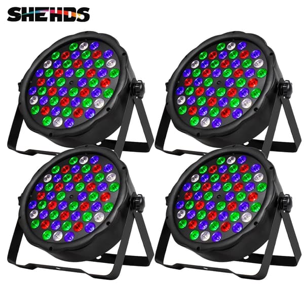SHEHDS RGBW LED Par-lampor, 54x3W LED, 7 DMX-kanaler,4ST, EU-kontakt