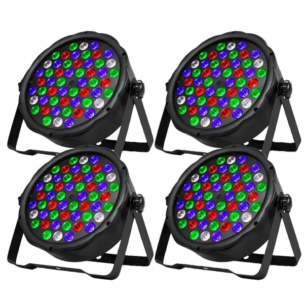 SHEHDS RGBW LED Par-lampor, 54x3W LED, 7 DMX-kanaler,4ST, EU-kontakt