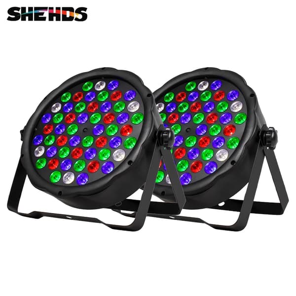 SHEHDS RGBW LED Par Lygter, 54x3W LED'er, 7 DMX Kanaler,2STK, EU-stik