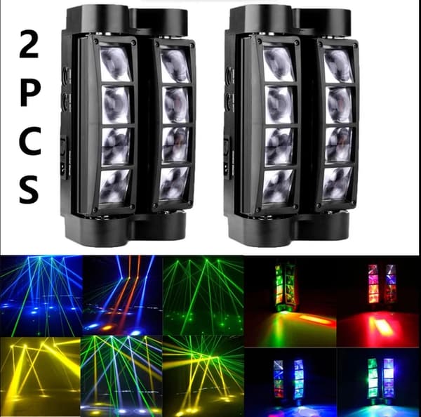 LED Moving Head Lys, Mini Størrelse, RGBW Farveblanding, 2PCS, EU-stik